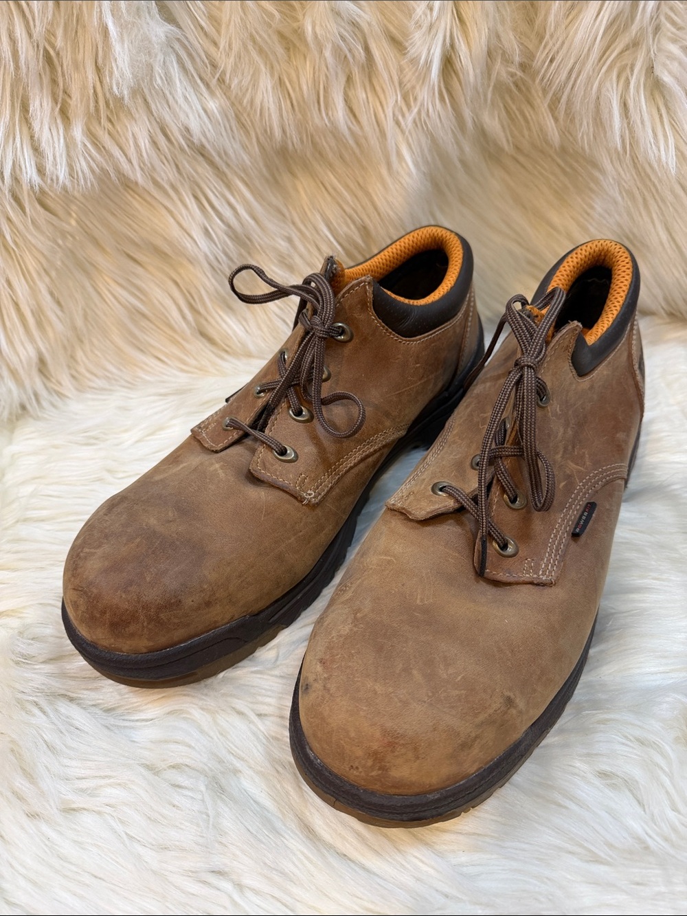 Timberland PRO Brown Leather Work Shoes with Steel Toes - Men’s 12